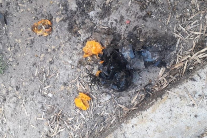 El objeto luego de ser detonado.