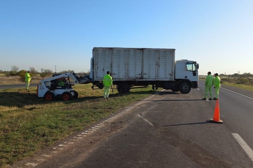 El momento en el que volvía a estabilizar al rodado pesado.