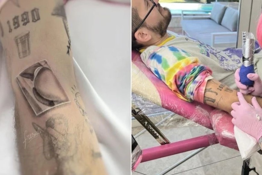 Ricky Montaner se tatuó la cola de Stefi Roitman (Instagram: @fresia.tattoo)