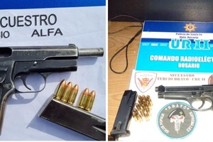 Algunas de las armas secuestradas por la policía.