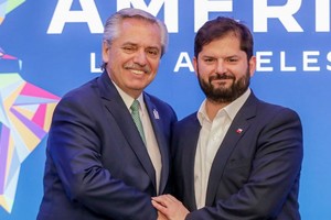 Alberto Fernández junto a su par chileno Gabriel Boric. Crédito: Presidencia de la Nación