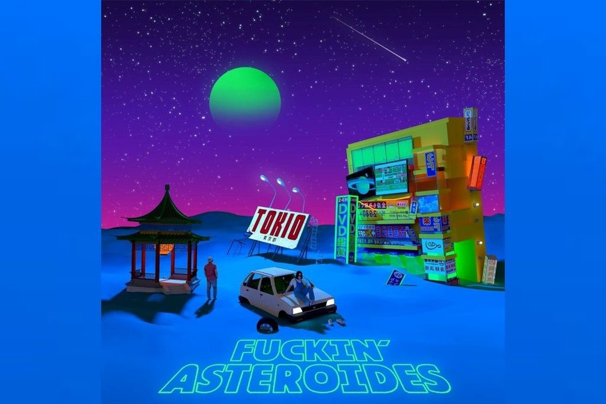 Portada del single "Tokio" de la banda santafesina Fvckin Asteroides, diseñada por Santiago Saurin