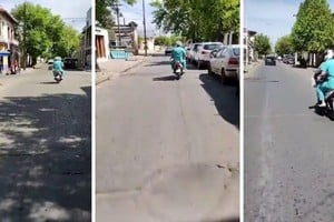 La inusual escena ocurrió en San Pedro.