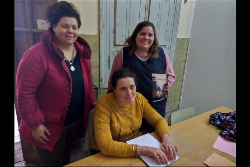 Yamila en la Escuela Valentín Haüy.