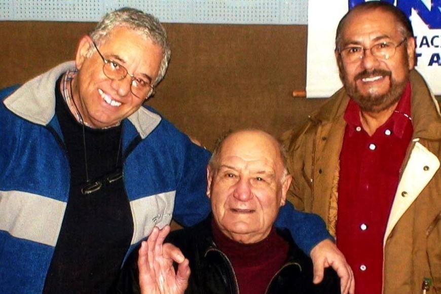 Junto a otro histórico, pero del deporte: Amílcar Brussa. Foto: Archivo El Litoral