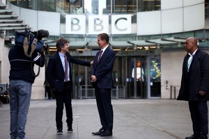 British Chancellor of the Exchequer Jeremy Hunt speaks during an interview with television correspondent Robert Peston outside the BBC headquarters, in London, Britain, October 15, 2022. REUTERS/Henry Nicholls