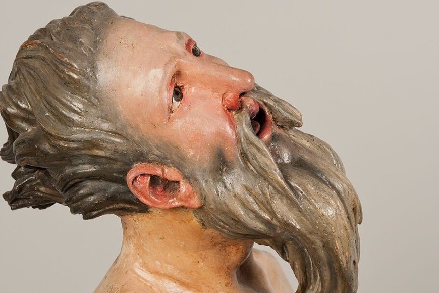 Primer plano de la cabeza de Abraham en el dramático momento previo a la ejecución de su hijo Isaac y antes de que Dios detuviera su mano. Crédito: Expansión