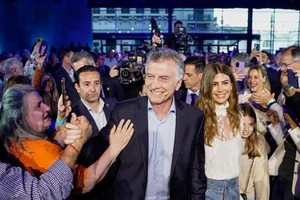 Macri junto a su esposa Juliana Awada en la presentación.  Crédito: Mauricio Macri