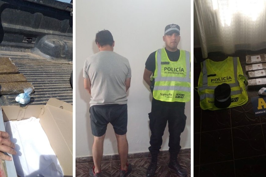 Los estupefacientes encontrados y el sujeto detenido.