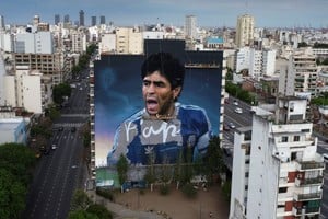 El mural de Maximiliano Bagnasco en la localidad bonaerense de Canning. Crédito: Alejandro Amdan / Télam