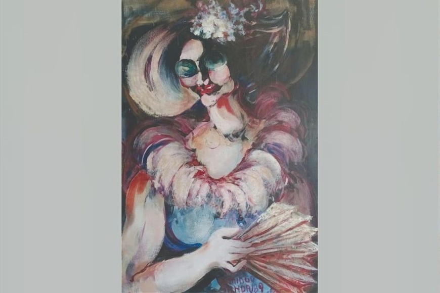 “Domingo Sahda: Muestra Homenaje”: Una de las obras que integran la muestra, firmada en 1989.