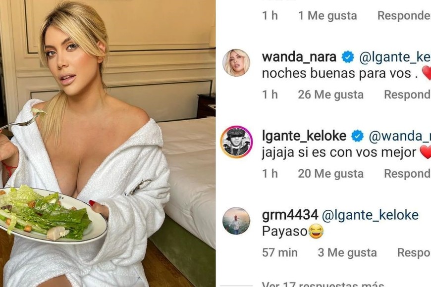 El particular intercambio entre Wanda Nara y L-Gante. Crédito: Instagram/wanda_nara.