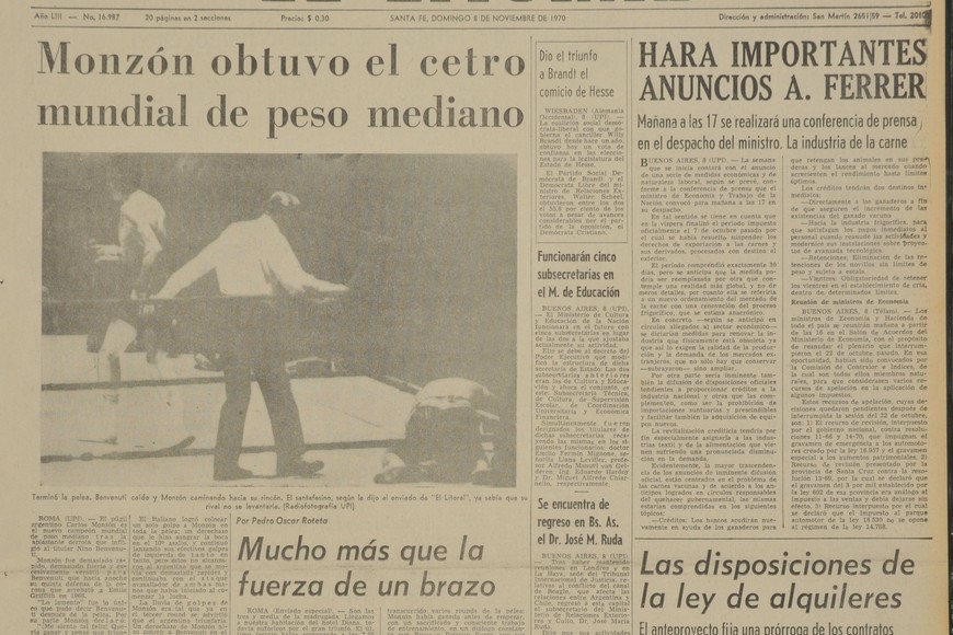 Monzón campeón tapa diario