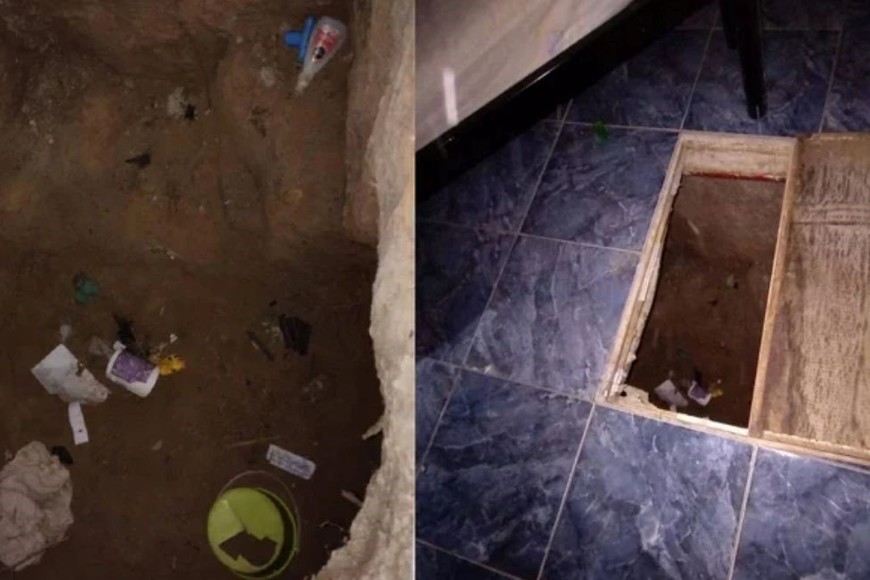 El pozo de tierra tiene 1,60 metros de altura y tras forcejear, la mujer logró escapar del lugar.