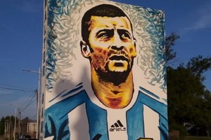 “Walter representa el sueño de todos: jugar en la Selección Argentina”, aseguró el artista santafesino. Crédito: Gentileza. Crédito: Gentileza