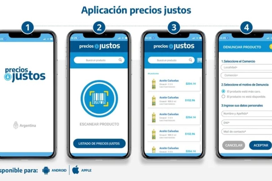 La aplicación Precios Justos estará disponible para celulares con sistemas Android y con iOS y de un servicio de mensajería a utilizarse de manera virtual.