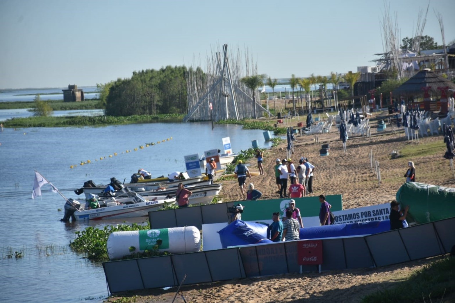 El maratón acuático Santa Fe Coronda vive una nueva edición. Flavio Raina