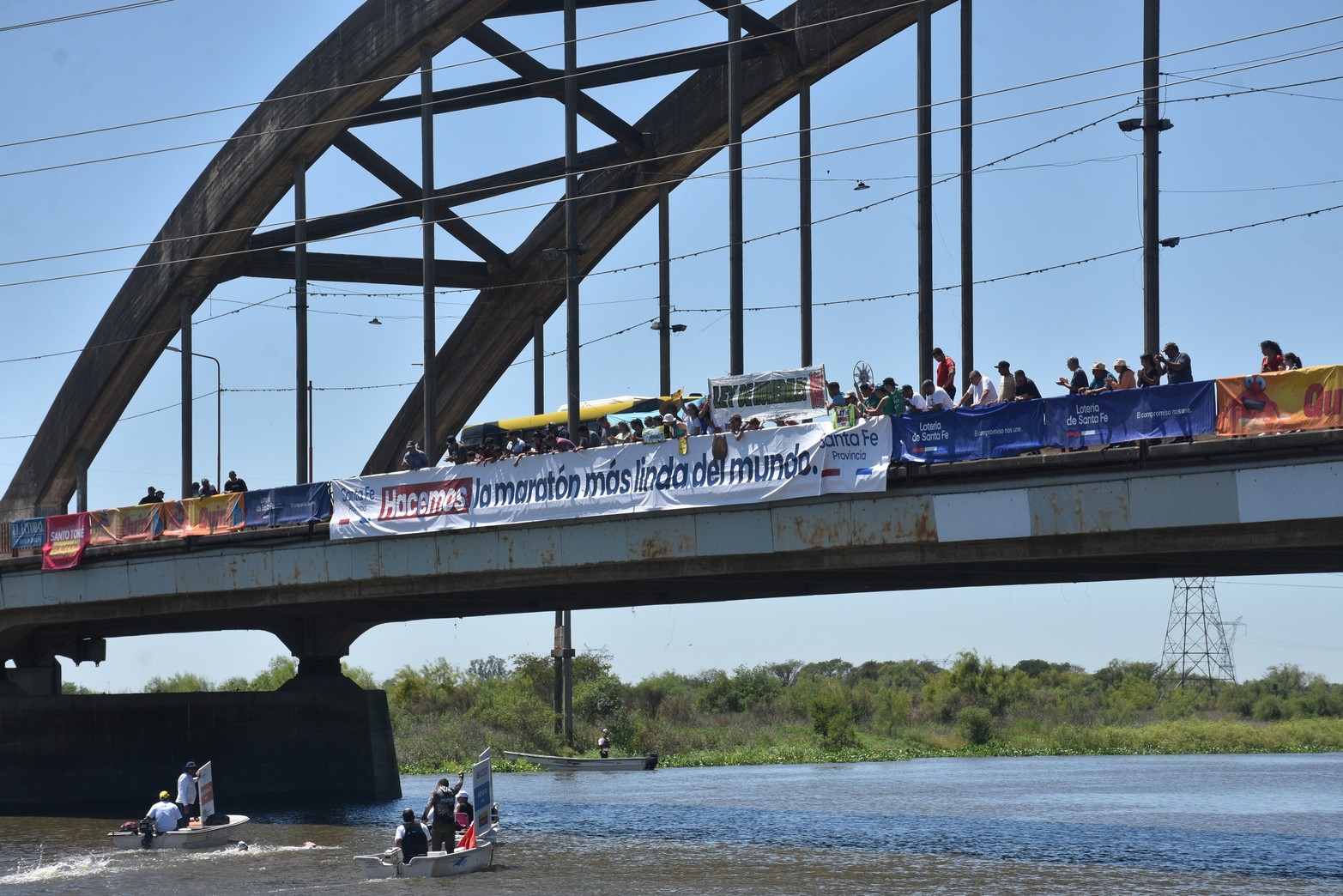 El maratón acuático Santa Fe Coronda vive una nueva edición. Flavio Raina