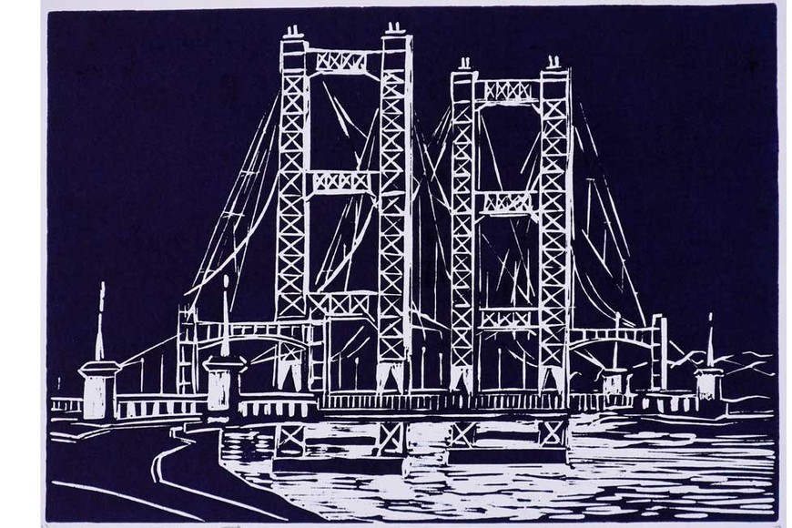 El Puente Colgante, un ícono de Santa Fe. Obra de Mariano Arteaga.