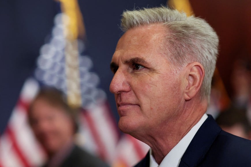 FILE PHOTO: U.S. House Minority Leader Kevin McCarthy (R-CA) arrives as U.S. House Republicans gather for leadership elections at the U.S. Capitol in Washington, U.S., November 15, 2022. REUTERS/Leah Millis/File Photo