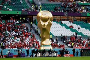 El Education City Stadium preparado para el duelo entre Dinamarca y Túnez. Crédito: Suhaib Salem / Reuters