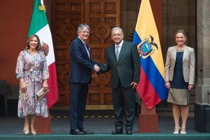 El presidente ecuatoriano, Guillermo Lasso, visitó a su par mexicano, Andrés Manuel López Obrador.