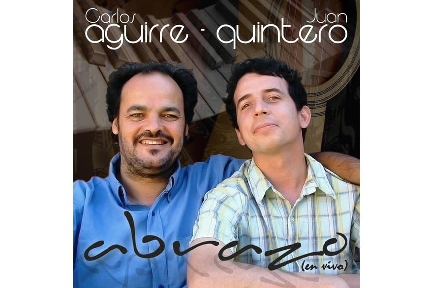 Portada del álbum en vivo “Abrazo”, de Carlos “Negro” Aguirre y Juan Quintero.
