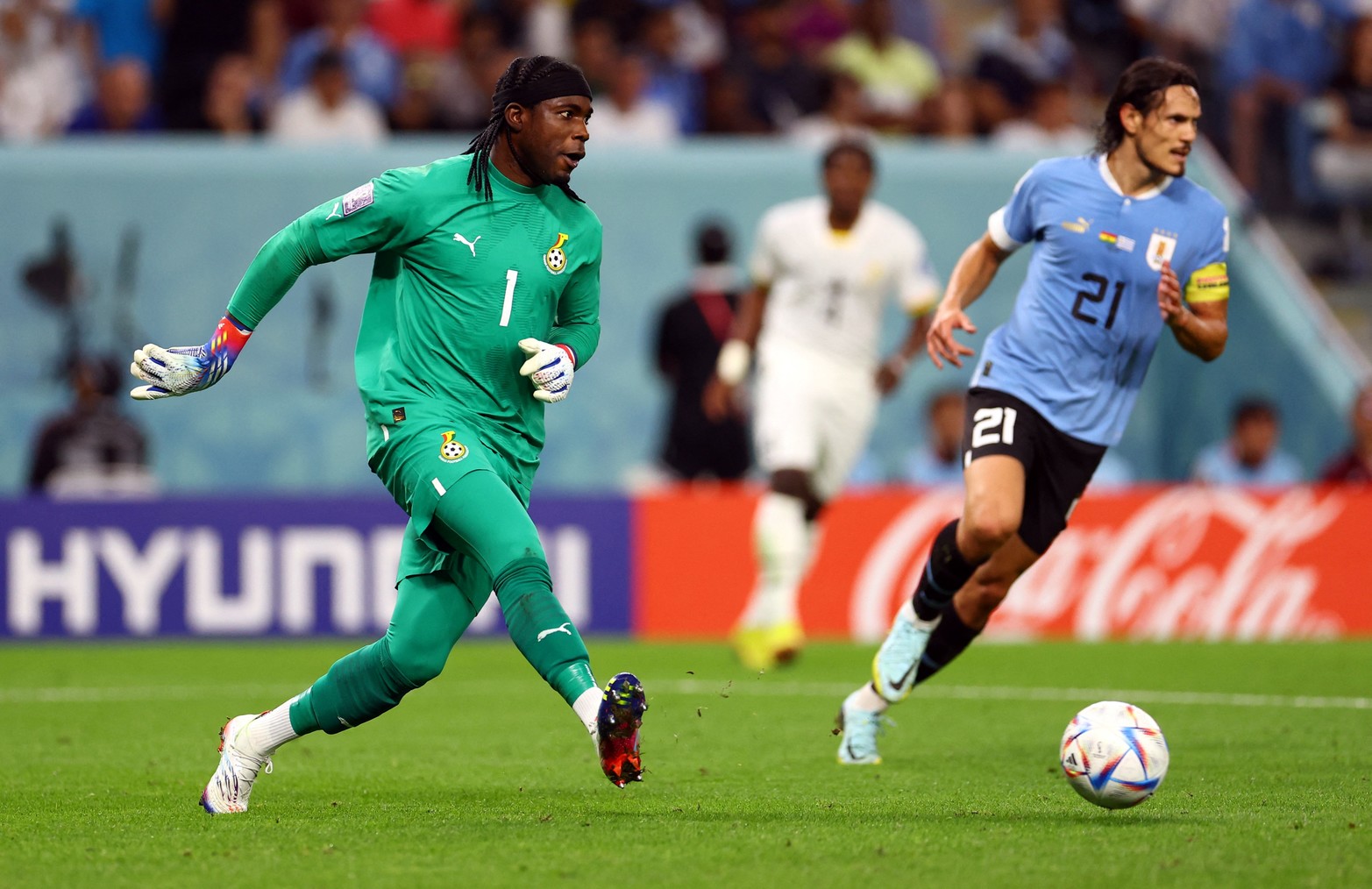 Por el grupo H, y por la tercera fecha, Uruguay enfrentó a Ghana. 