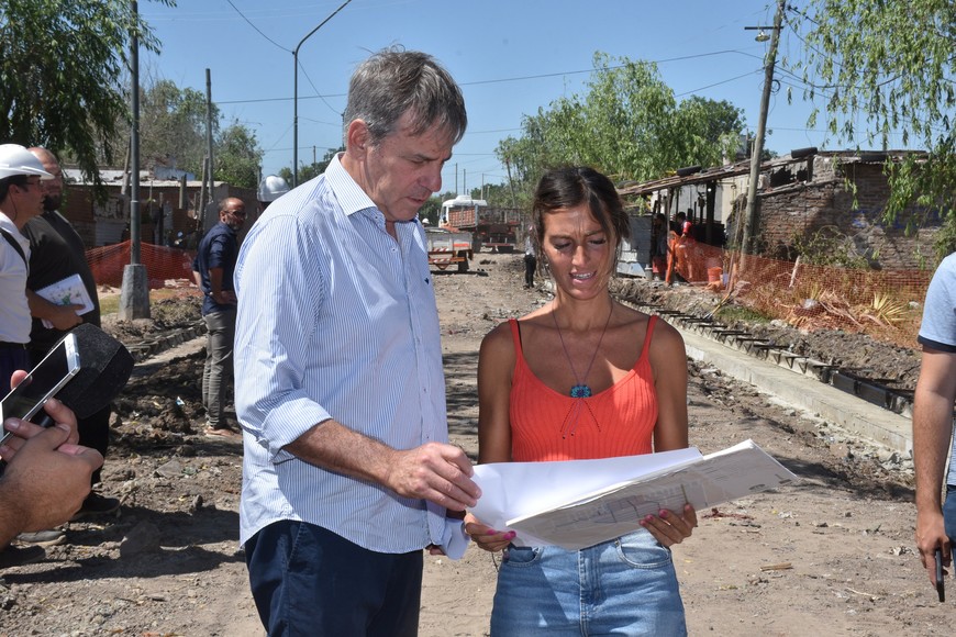 Jatón y Pallero recorrieron el avance de las tareas. Crédito: Flavio Raina.