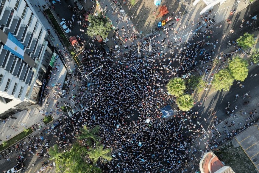 El festejo desde el drone de El Litoral. Crédito: Fernando Nicola