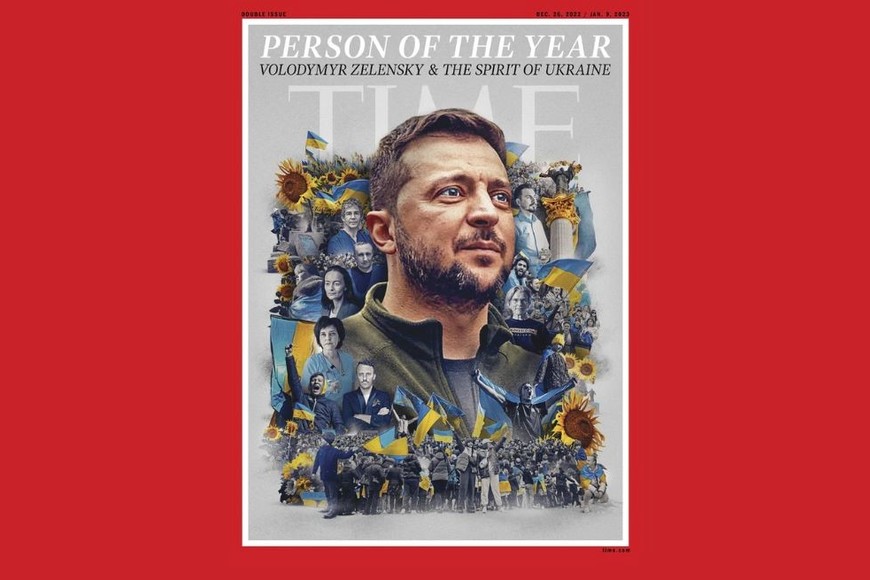 La revista Time nombró el miércoles persona del año 2022 al presidente de Ucrania,