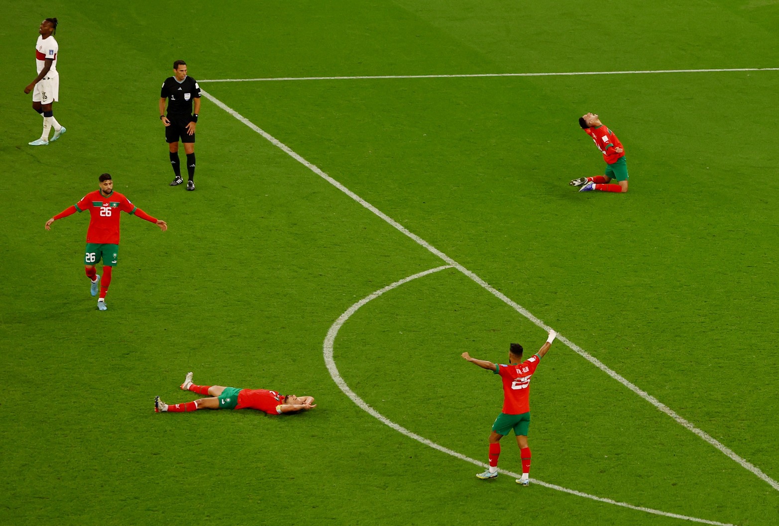 Por cuartos de final, Marruecos le ganó 1 a 0 a Portugal y entró a la semifinal.