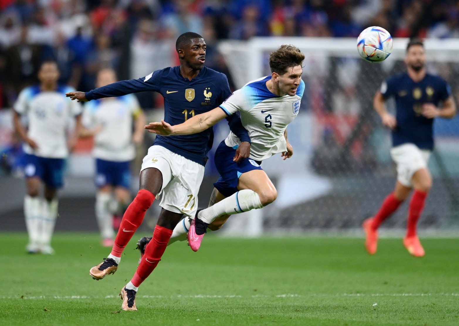 Por cuartos de final, Inglaterra y Francia disputan el encuentro en la Copa del Mundo de fútbol.