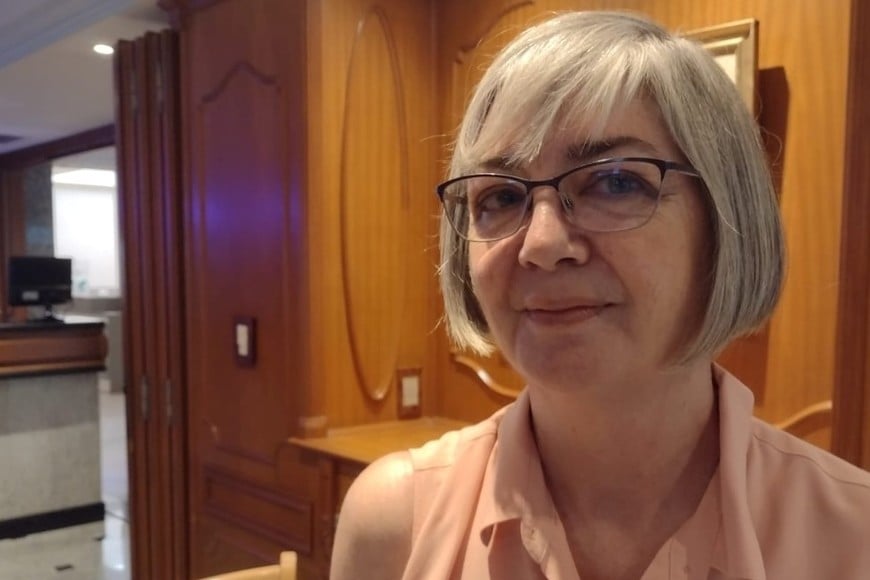 Graciela Silvestri, una de los tripulantes de la expedición Paraná Ra'anga.