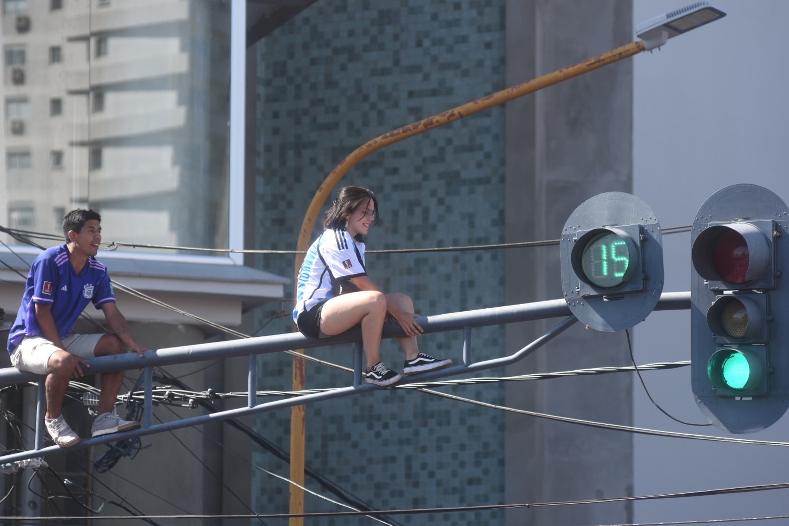 Los festejos en Santa Fe. Argentina campeón mundial luego de 36 años. Foto Manuel Fabatía