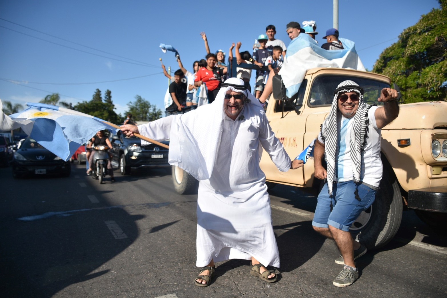 Los festejos en Santa Fe. Argentina campeón mundial luego de 36 años. Foto Pablo Aguirre