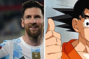 Messi y Gokú, héroes real e imaginario.