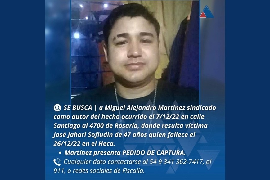 Pedido de captura de la Unidad de Homicidios Dolosos.