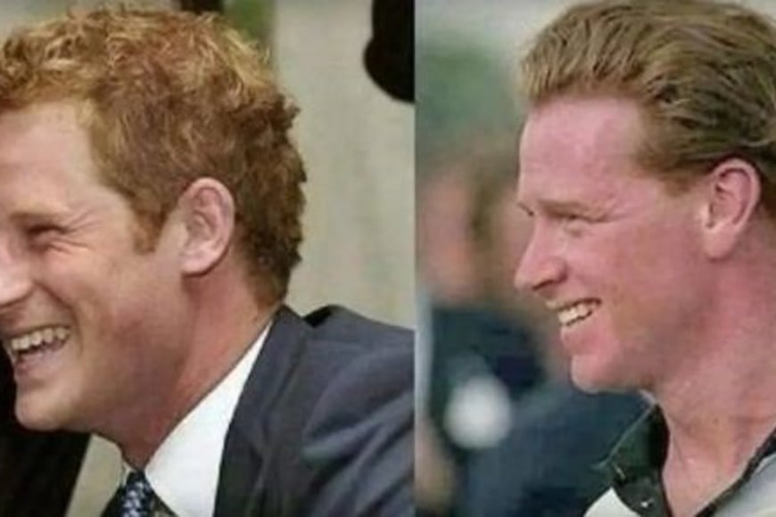 A la izquierda, Harry; la derecha, el mayor James Hewitt.
