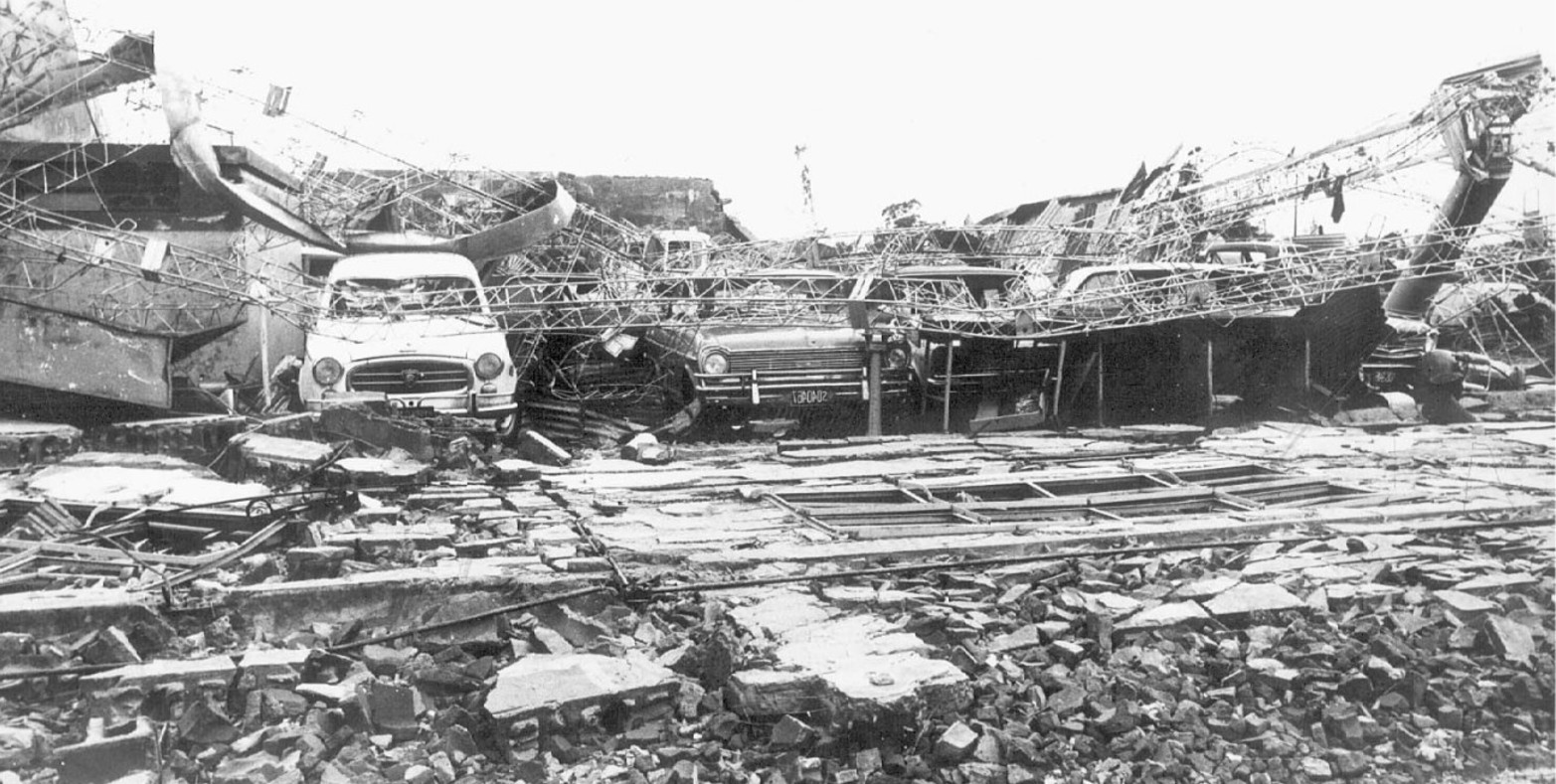 Los destrozos del tornado de San Justo en 1973. Crédito: El Litoral