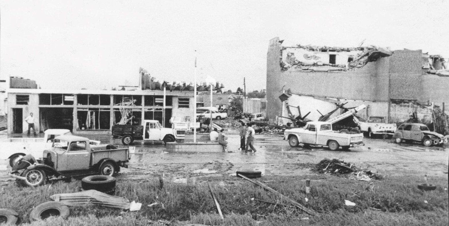 Los destrozos del tornado de San Justo en 1973. Crédito: El Litoral