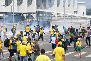 Brasilia, domingo 8 de enero de 2023. Imagen del ataque de seguidores bolsonaristas al Palacio de Planalto, sede del Poder Ejecutivo del Gobierno Federal de Brasil.