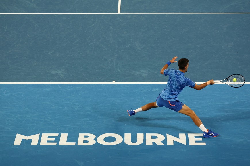 Tennis - Australian Open - Melbourne Park, Melbourne, Australia - January 21, 2023
Serbia's Novak Djokovic in action during his third round match against Bulgaria's Grigor Dimitrov REUTERS/Hannah Mckay