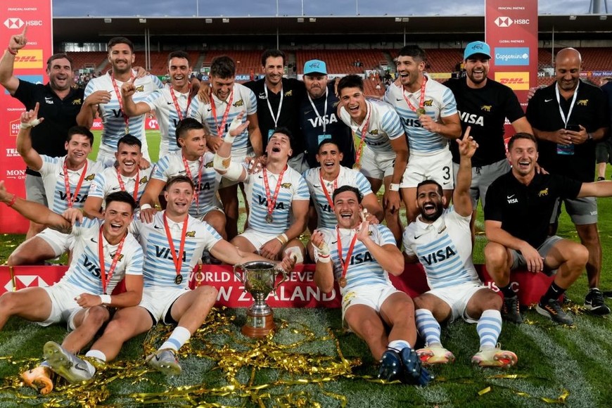 En Hamilton, Los Pumas 7s lograron su cuarto oro en el circuito. Crédito: Prensa UAR / Gaspafotos.