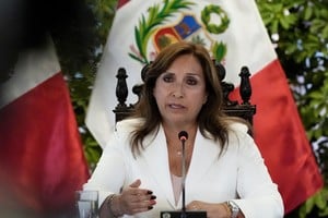 Peru's President Dina Boluarte speaks as she meets with foreign press, in Lima, Peru January 24, 2023. REUTERS/Angela Ponce