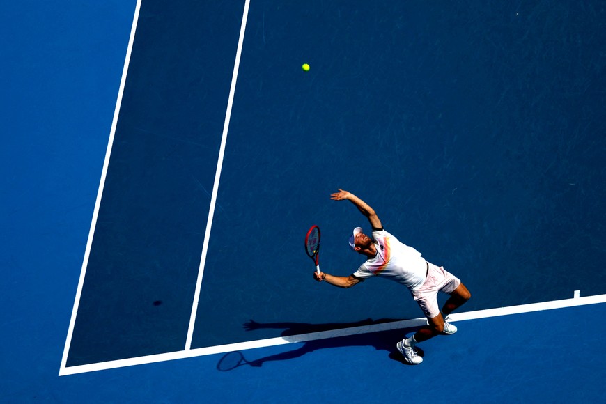 Tennis - Australian Open - Melbourne Park, Melbourne, Australia - January 25, 2023
Tommy Paul of the U.S. in action during his quarter final match against Ben Shelton of the U.S. REUTERS/Hannah Mckay     TPX IMAGES OF THE DAY