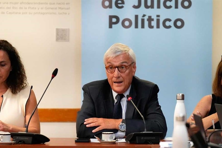 El diputado Álvaro González habla durante la reunión de la comisión de Juicio Político de la Cámara de Diputados.