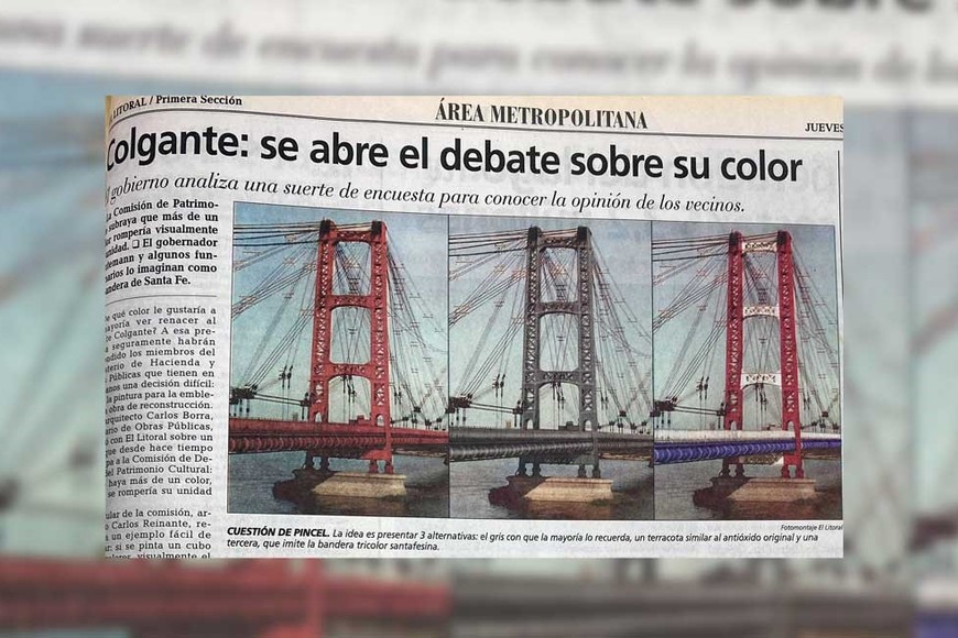 ¿Qué color debía llevar el puente? La cobertura de El Litoral de aquel debate.