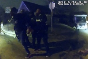 Tyre Nichols, a 29-year-old Black man who was pulled over while driving and died three days later, is beaten by a Memphis Police Department officers on January 7, 2023, in this screen grab from a video released by Memphis Police Department on January 27, 2023. Memphis Police Department/Handout via REUTERS    THIS IMAGE HAS BEEN SUPPLIED BY A THIRD PARTY MANDATORY CREDIT