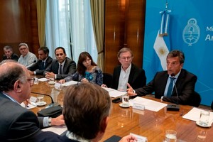 Sergio Massa durante la reunión con entidades del campo. Crédito: Prensa Economía